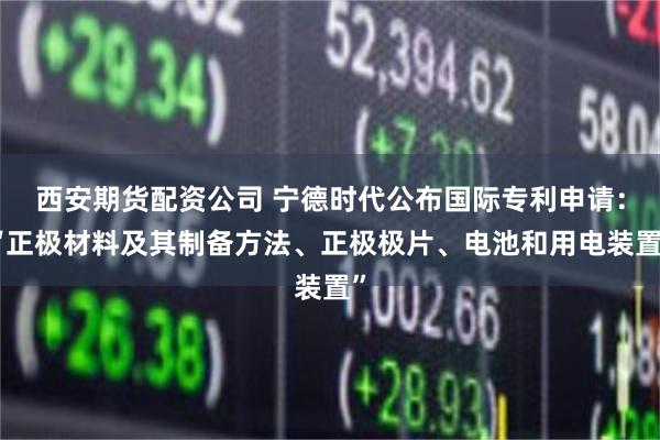 西安期货配资公司 宁德时代公布国际专利申请：“正极材料及其制备方法、正极极片、电池和用电装置”