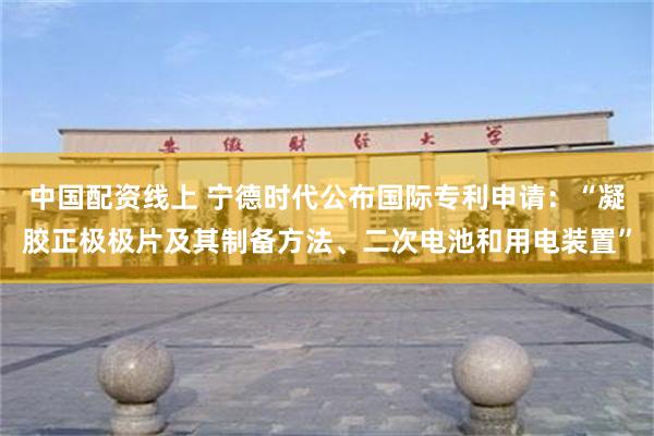 中国配资线上 宁德时代公布国际专利申请：“凝胶正极极片及其制备方法、二次电池和用电装置”