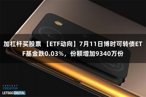 加杠杆买股票 【ETF动向】7月11日博时可转债ETF基金跌0.03%，份额增加9340万份