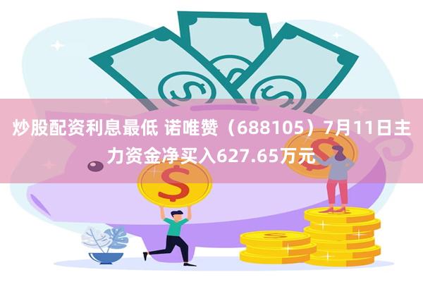 炒股配资利息最低 诺唯赞（688105）7月11日主力资金净买入627.65万元