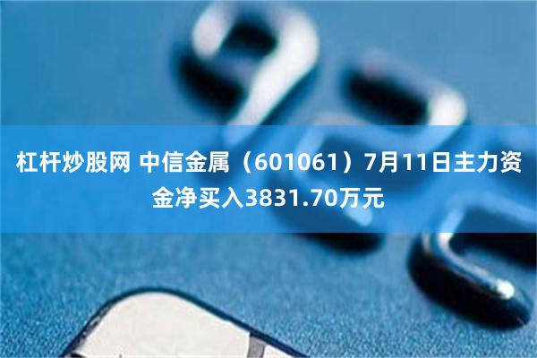 杠杆炒股网 中信金属（601061）7月11日主力资金净买入3831.70万元
