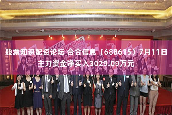 股票知识配资论坛 合合信息（688615）7月11日主力资金净买入3029.09万元