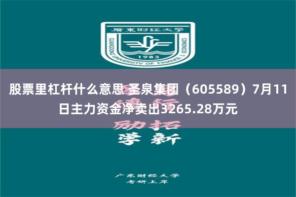 股票里杠杆什么意思 圣泉集团（605589）7月11日主力资金净卖出3265.28万元