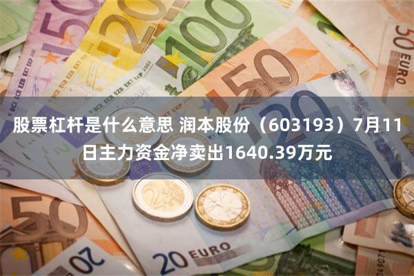 股票杠杆是什么意思 润本股份（603193）7月11日主力资金净卖出1640.39万元