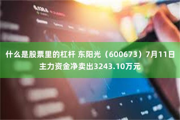 什么是股票里的杠杆 东阳光（600673）7月11日主力资金净卖出3243.10万元