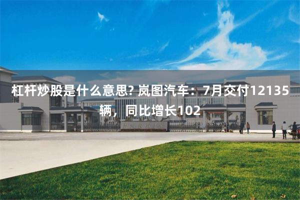 杠杆炒股是什么意思? 岚图汽车：7月交付12135辆，同比增长102