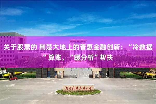 关于股票的 荆楚大地上的普惠金融创新：“冷数据”算账，“暖分析”帮扶