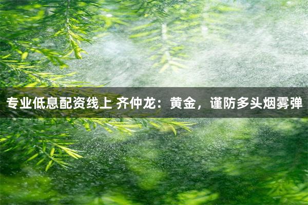 专业低息配资线上 齐仲龙：黄金，谨防多头烟雾弹