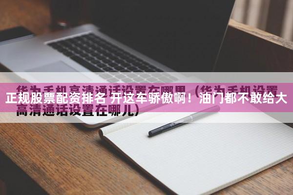 正规股票配资排名 开这车骄傲啊！油门都不敢给大