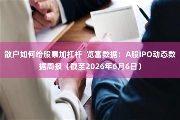 散户如何给股票加杠杆  览富数据：A股IPO动态数据周报（截至2026年6月6日）