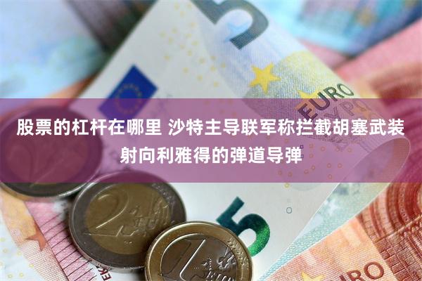 股票的杠杆在哪里 沙特主导联军称拦截胡塞武装射向利雅得的弹道导弹